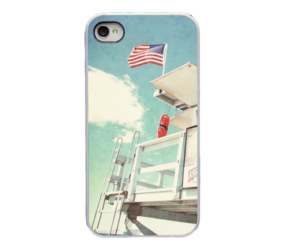 Iphone 4 4s and 5 case - Iphone cover - lifeguard cabin - venice beach - california - blue - beach accessory - Iphone hard cover