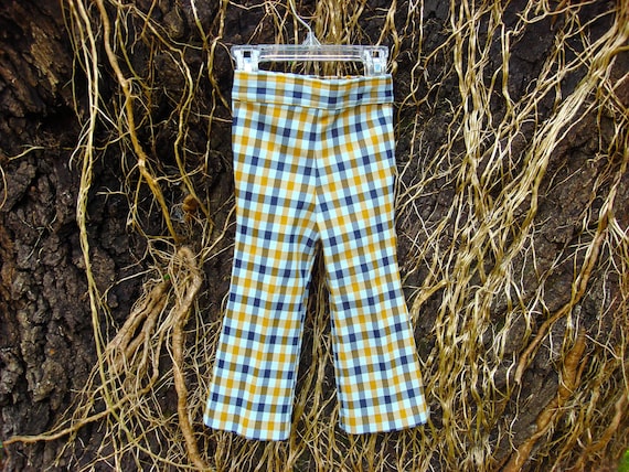 Vintage Adorable Plaid Baby Bellbottoms 12-18 months
