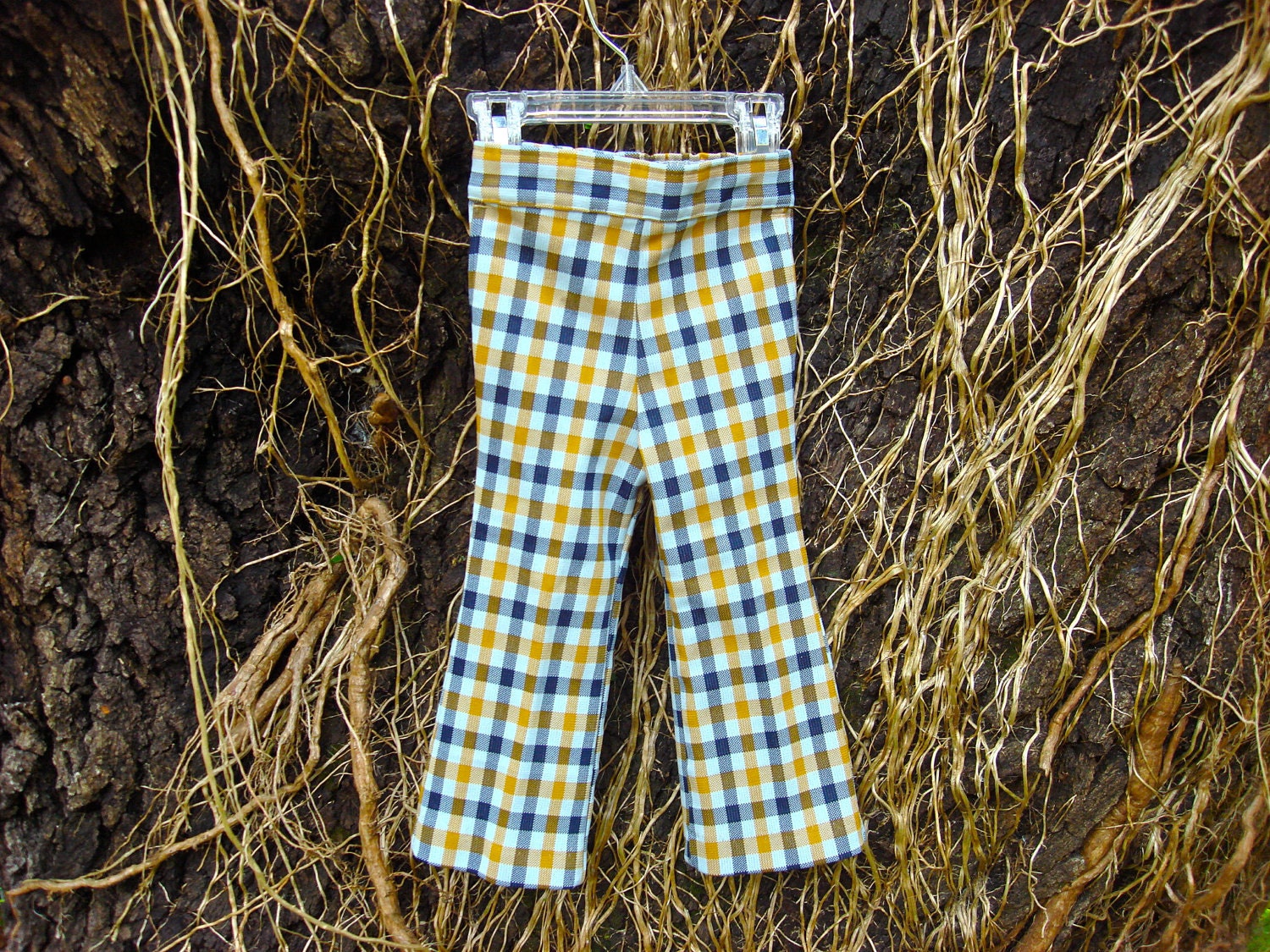 Vintage Adorable Plaid Baby Bellbottoms 12-18 months