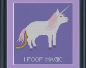 I poop magic: unicorn cross-stitch pattern