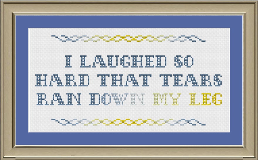 I laughed so hard that tears ran down my leg: funny cross-stitch pattern