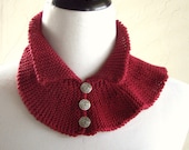 Two-Faced Collar in Ruby Red by Melanie Rice - pima cotton knit - mrchicknits