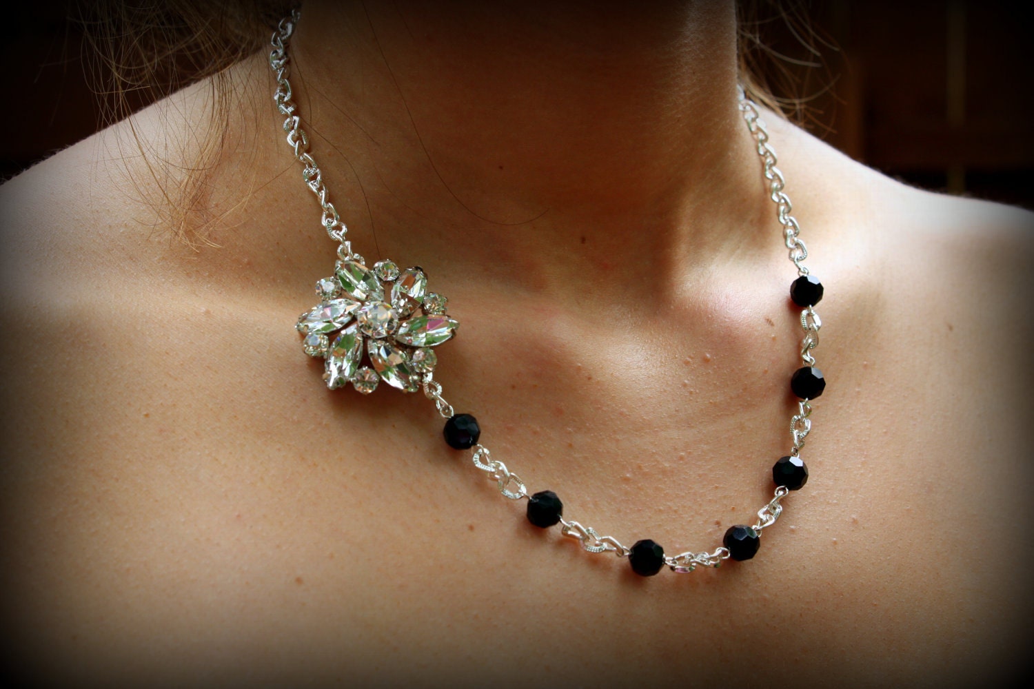 Bridesmaid Gift-Black Jewelry-Black Bridesmaid Jewelry-Black Wedding Jewelry-Black Wedding Necklace-Dream Day Designs