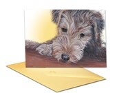 Greetings Card for a Dog Lover (Lakelend Terrier -  'Barley') BLANK INSIDE