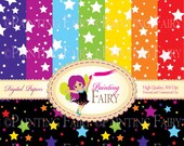 Buy 2 get 1 Free - 8 Papers Colorful digital backgrounds Rainbow background paper pack DIY layout images Personal & Commercial Use pf00001-4