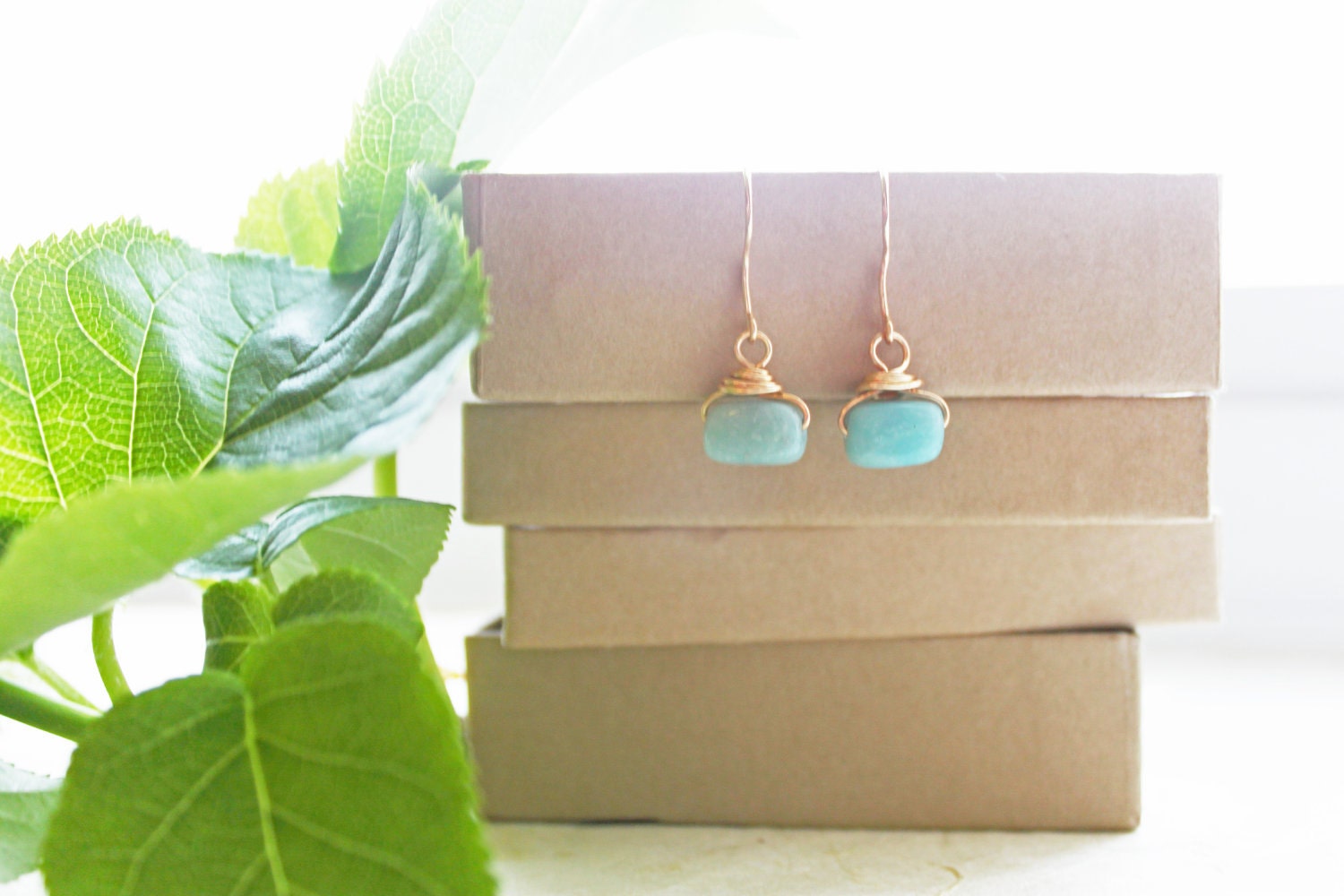 Tiffany Blue Earrings, Blue Dangle Earrings, Drop Earrings, Bridesmaid Gift, Wedding Earrings, Gemstone Earrings