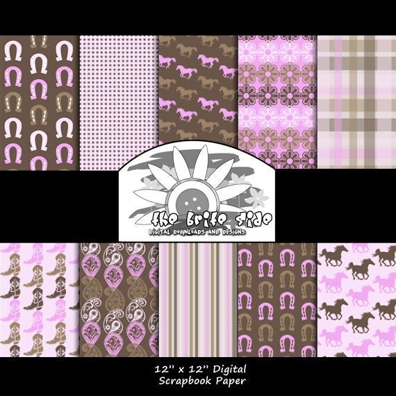 cowgirl scrapbook paper