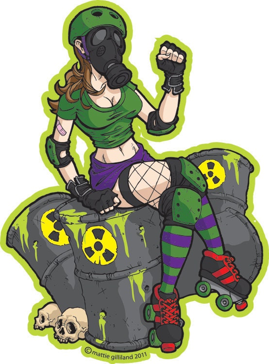 Toxic Roller Derby Sticker
