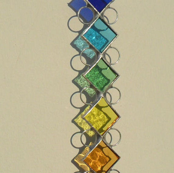 Chakra Suncatcher, Stained Glass Suncatcher
