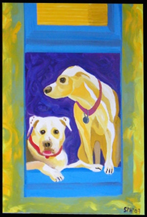 Ketchikan Alaska Dogs / 24x36 / Oil on Canvas / Sunny Day