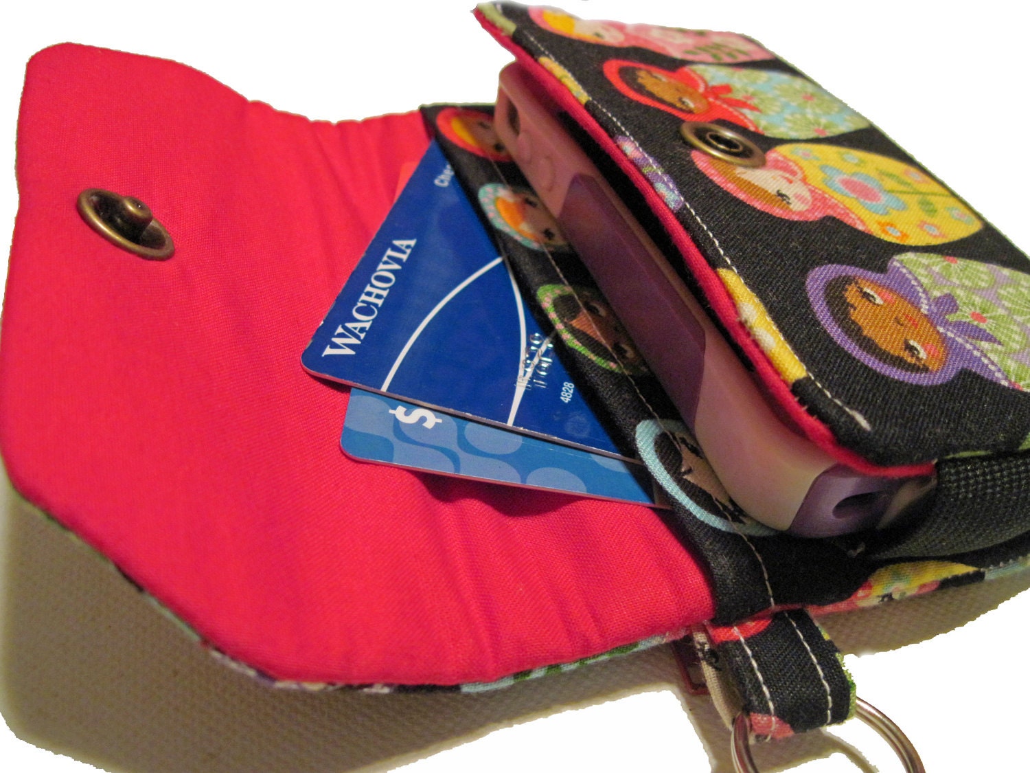 IPhone Smart phone Wristlet Wallet - in Nesting Matryoshka dolls LIMITED