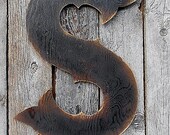22" X-Large Western Style Letter "S" Shabby Chic Rustic
