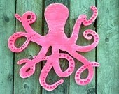 Medium Pink OCTOPUS Cut-out Wooden Silhouette -SIGN