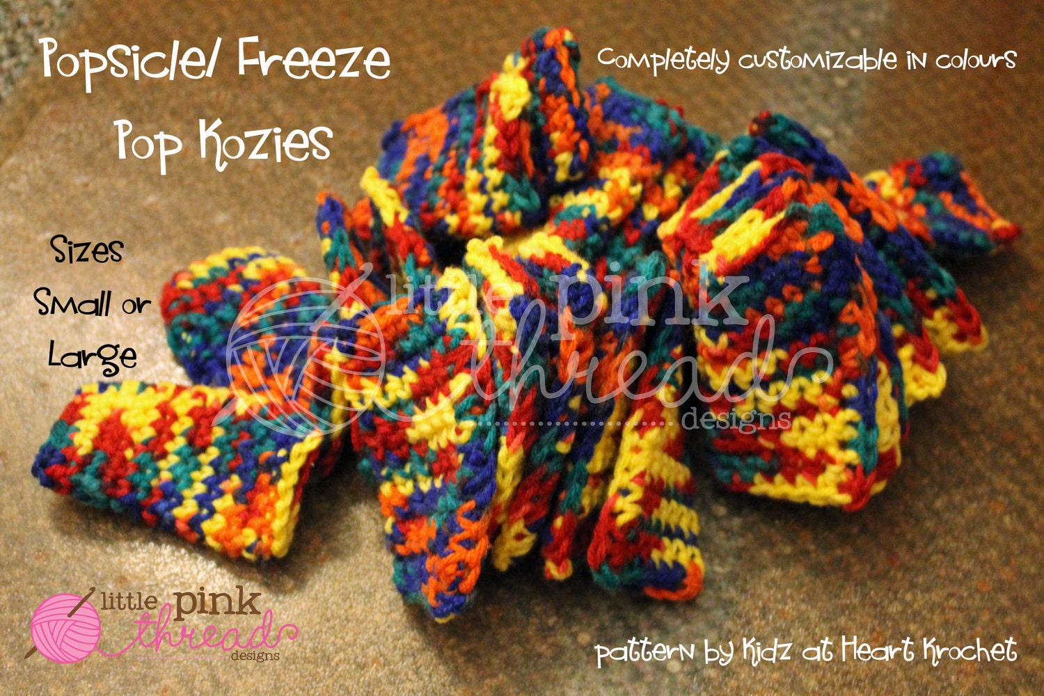 Popsicle/ Freeze Pop Kozies, 6 pack- CUSTOM