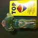 American handblown glass pipe with pink hearts & made with love