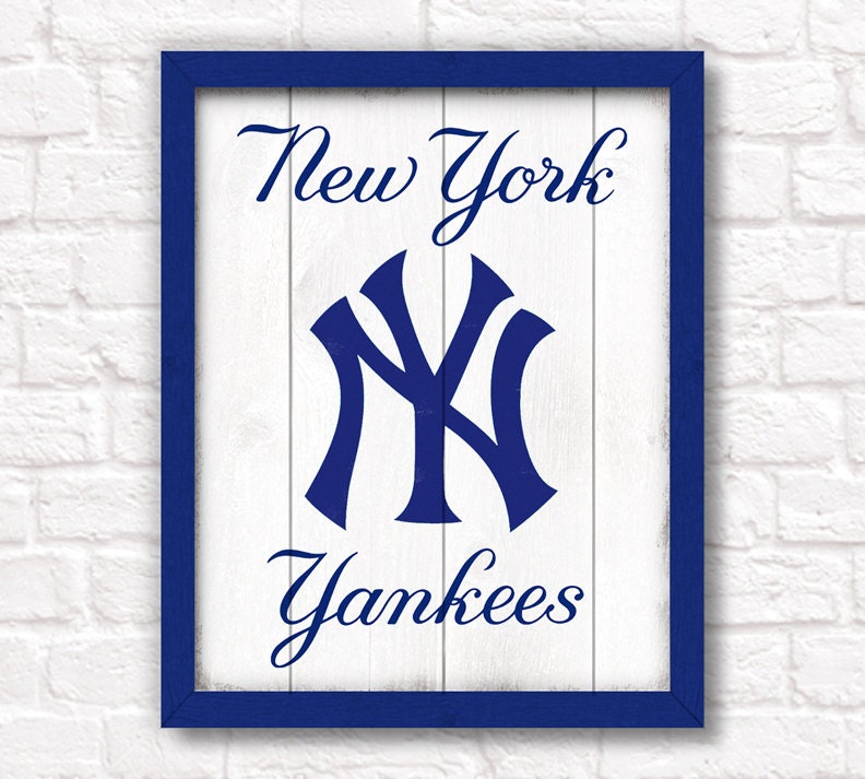 Baseball decor - New York Yankees - rustic home decor 16x20 wood sign - Sports room Wall hanging Boys room Man cave decor