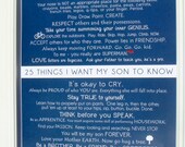 Mommy OM art prints. Kids Wall Art. 25 things i want my son to know 11x14 PRINT