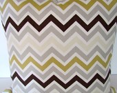 GREY PILLOW Cover CHEVRON  20x20 inch Decorative Throw Pillows 20 x 20 gold brown gray pillow shops