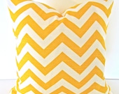 PILLOW COVER 16x16 YELLOW Chevron Throw Pillow Covers Decorative throw pillows 16 x 16 Fabric front & back