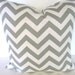 SET of 2 GREY PILLOWS 20x20 Decorative Throw Pillow Cover 20 x 20 Suzanni chevron pillows
