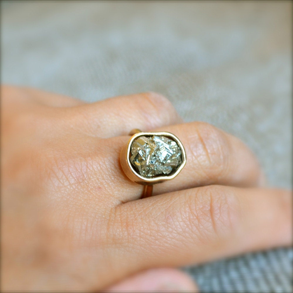 Pyrite Gold Ring