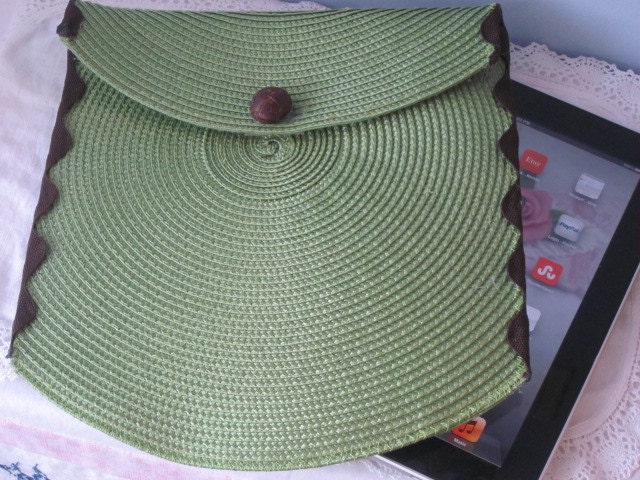 IPAD COVER SLEEVE Upcycled Placemat Kindle Nook