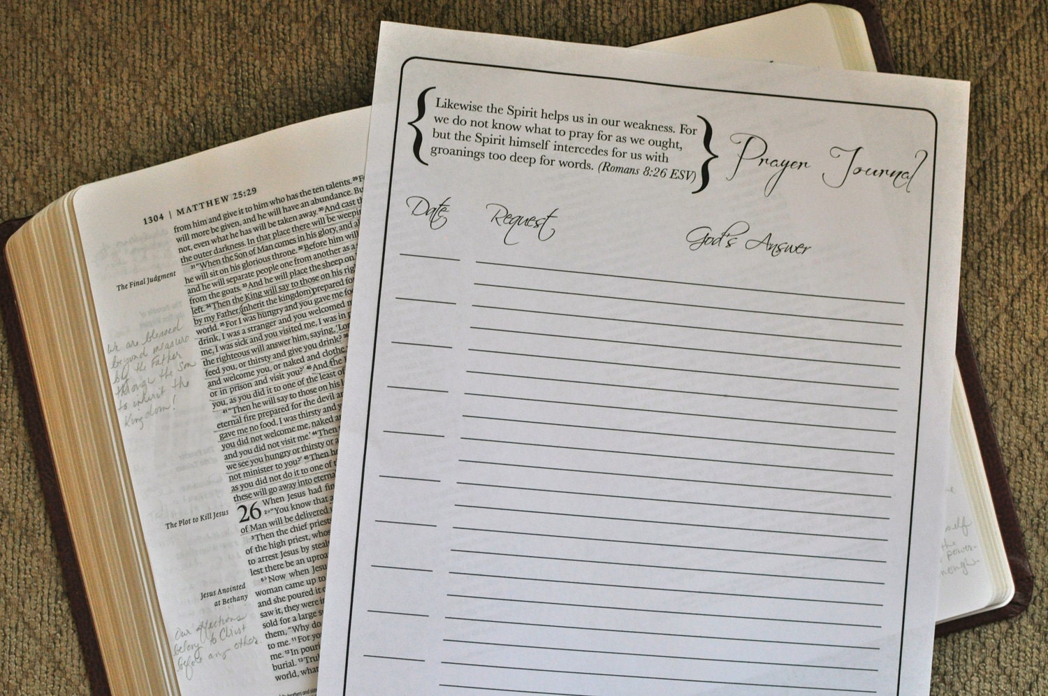 Prayer Journal Printables