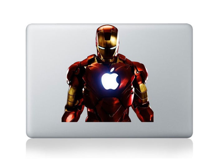 Ironman--Macbook Decal Mac book Stickers Macbook Decals Apple Decal for Macbook Pro / Macbook Air / iPad / iPad2 / ipad3/ iPhone 4/4S