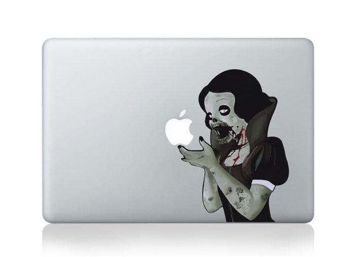 Zombie Snow White--Macbook Decal Mac book Stickers Macbook Decals Apple Decal for Macbook Pro / Macbook Air / iPad / iPad2 / ipad3/ iPhone 4