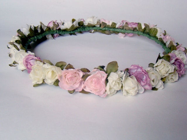 pastel flower headband // floral // pink // cream