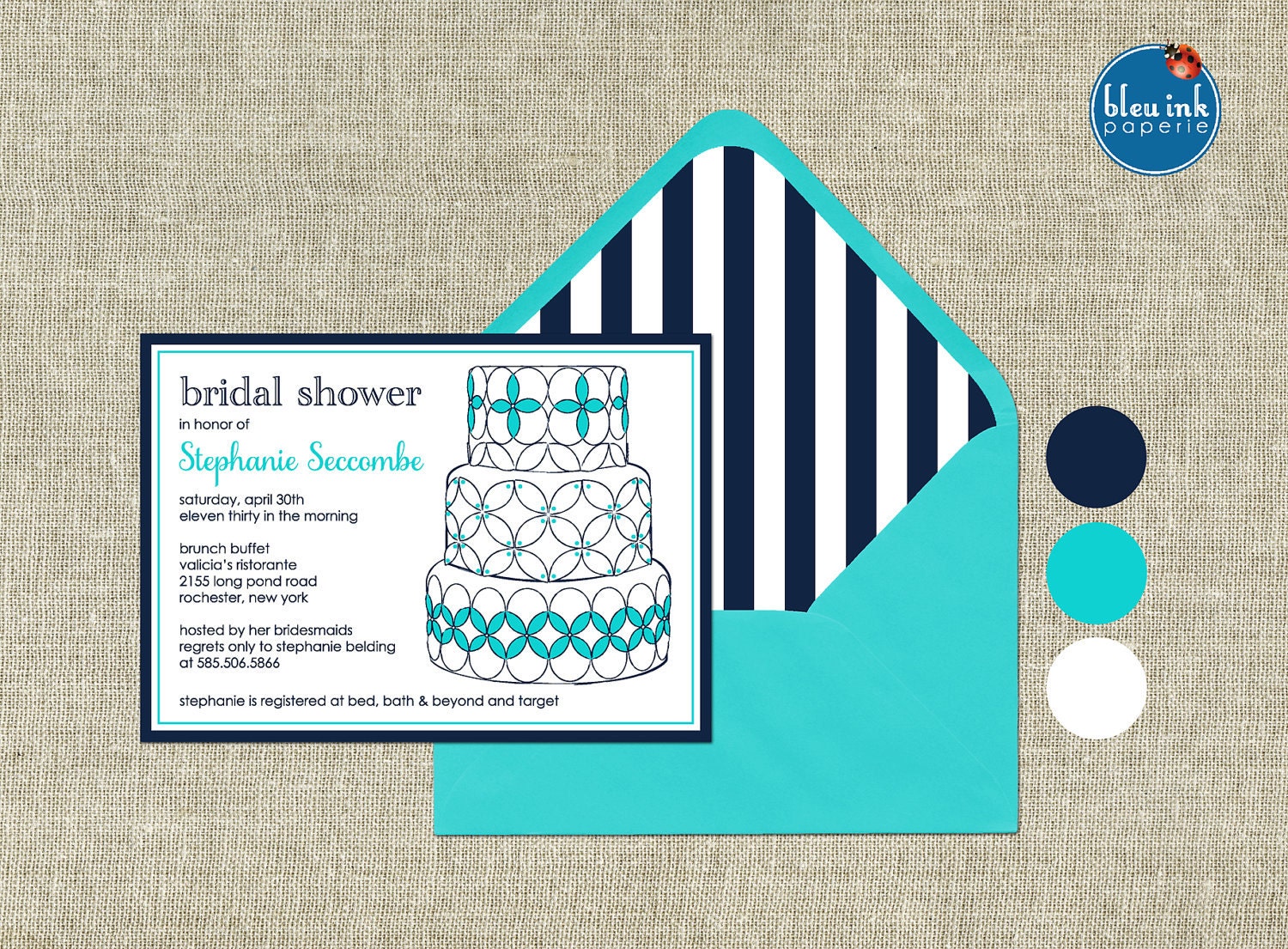 Contemporary Bridal Shower Invitations - 5 X 7"