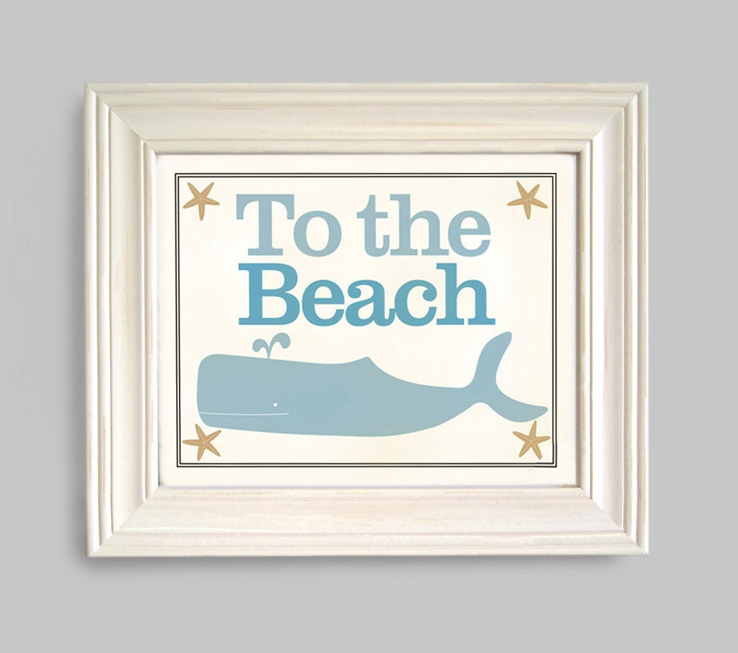 Beach Home Decor Art Print Whale