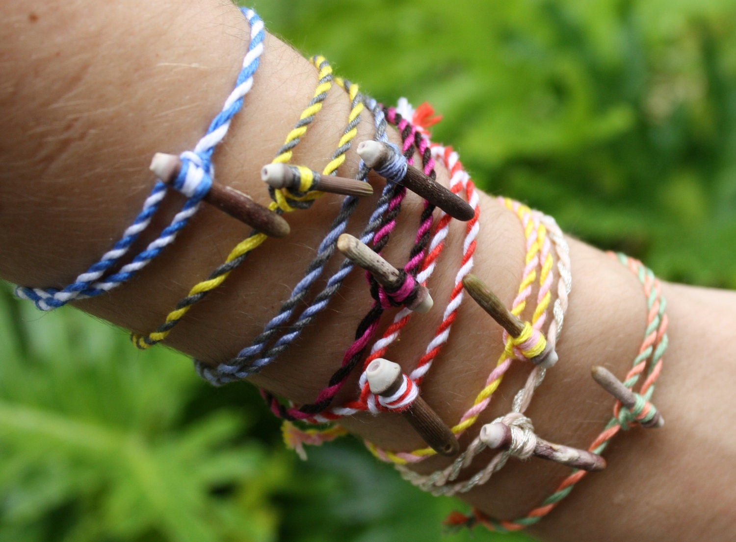 Sea Urchin Friendship Bracelet - Yellow Grey - Sun Shower