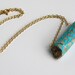 Driftwood Necklace Bar Necklace in Turquoise Geometric Triangle Driftwood Jewelry Tribal Geometry