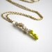 Coral Necklace in Lemon Yellow and White Dipped Color Block Pendant