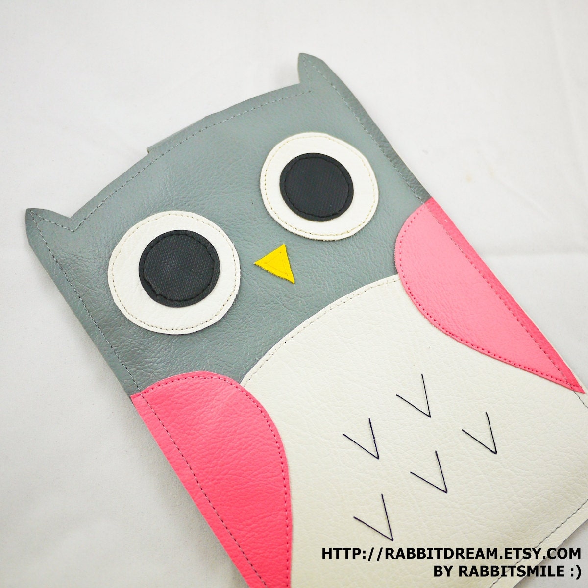 Kindle 4 case/ Kindle Touch case / Original Kindle case/ Kindle Touch cover / Kindle Sleeve - Owl in Pink/Grey
