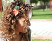 Peach flower headband