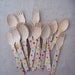 20   Polka Dot Wooden Spoons & Forks      Party Cutlery