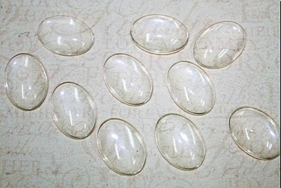18X25MM clear glass domes Cabochons 10 Pack, B2666