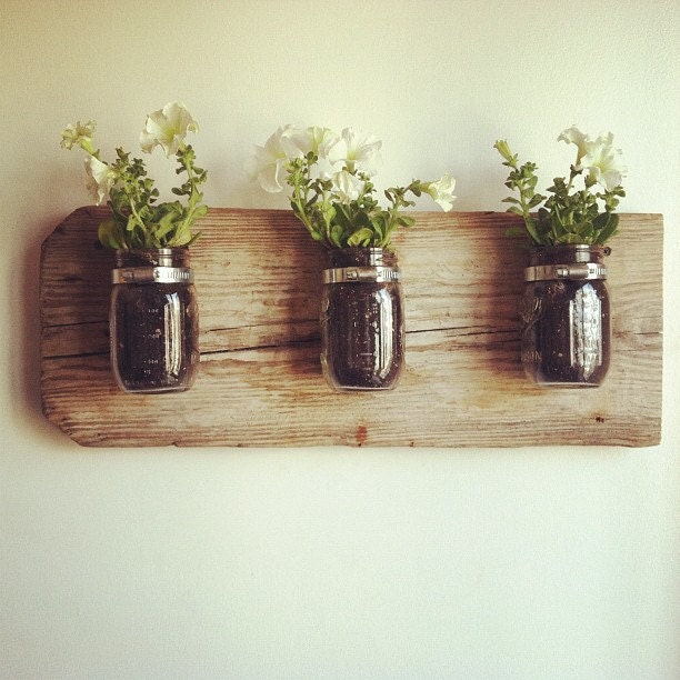 Mason Jar Wall Planter