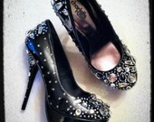 Custom designed pumps, made with Swarovski crystals