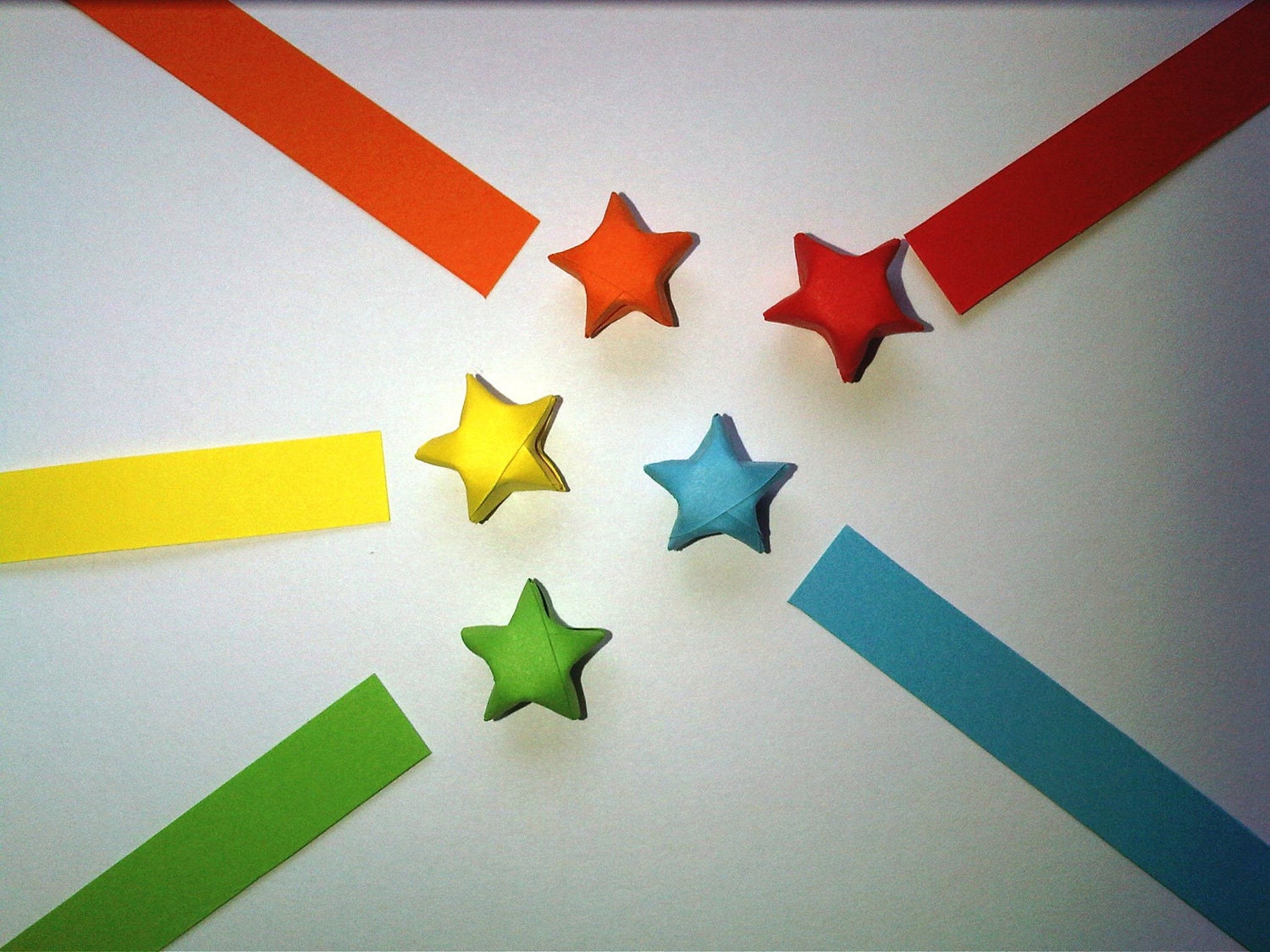 100 Origami Lucky Stars - 5 rainbow colors combination and fun - customized order available