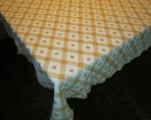 Fringed Tablecloth Saffron Woven Reversible Handmade 48x68