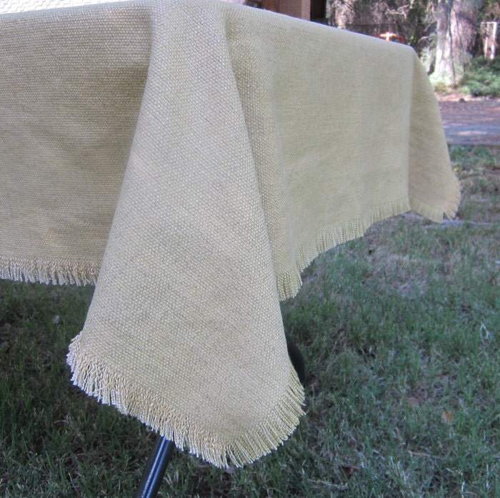 Renaissance or Medieval Looking Fringed Tablecloth 46x88