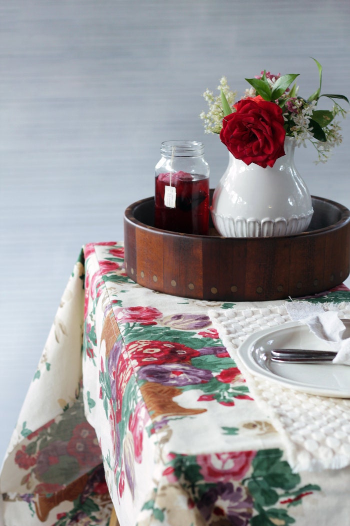 Square Floral 70x70" Tablecloth