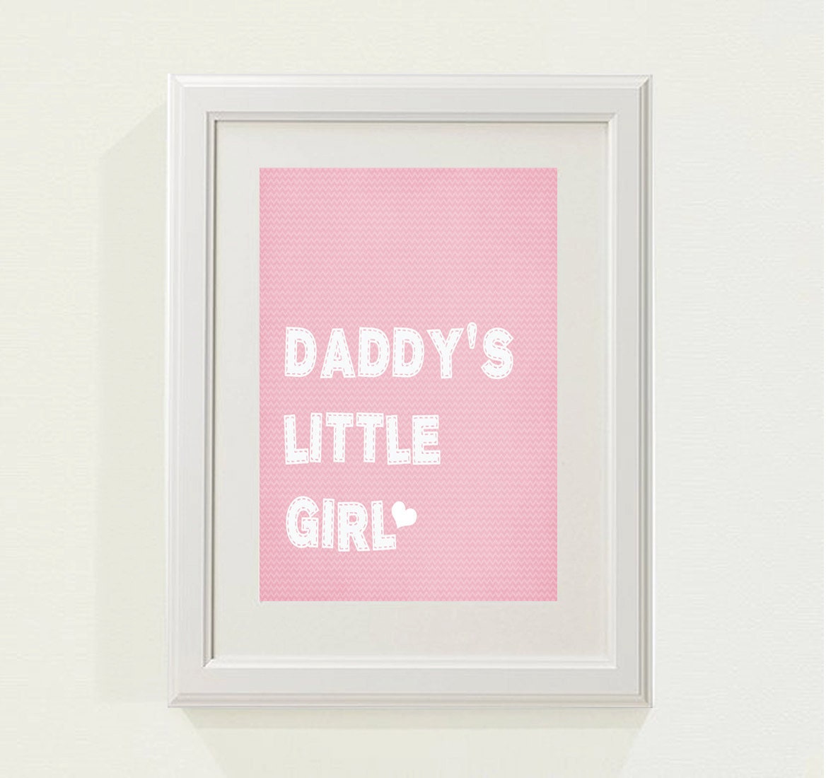 Pink "Daddy's little girl" Nursery decor, baby nursery art. Nursery Wall art, silhouette - typographic print, 8x10" PDF