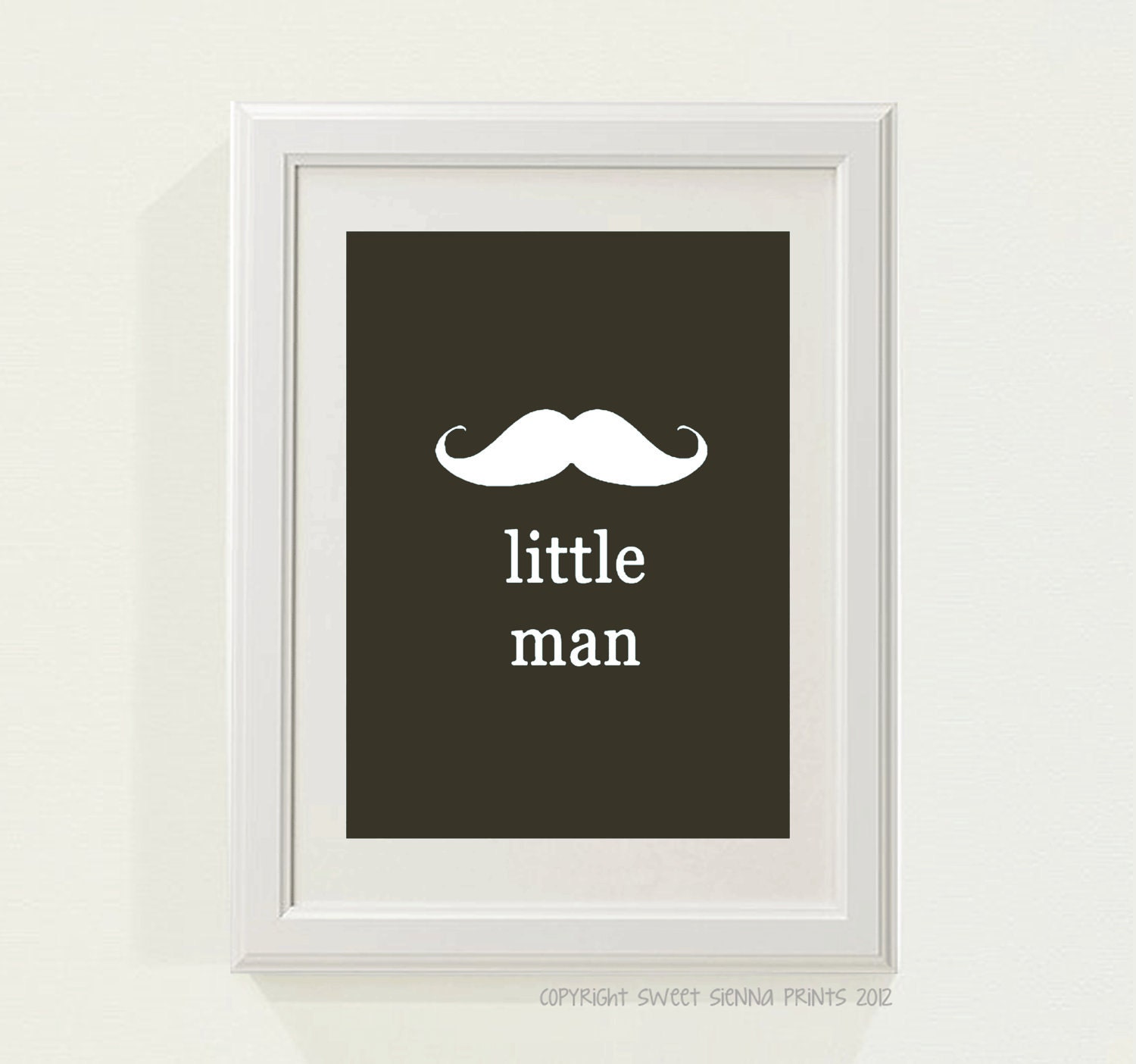 Brown "little man" Nursery decor, baby nursery art. Nursery Wall art, silhouette - typographic print, 8x10" PDF