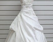 A-Line Applique Beading Cathedral Train taffeta Wedding Dress Bridal Gown Bridesmaid Dress Evening Prom Dress