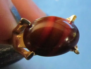 Vintage 1970s Sarah Coventry Tiger Eye Gold Ring