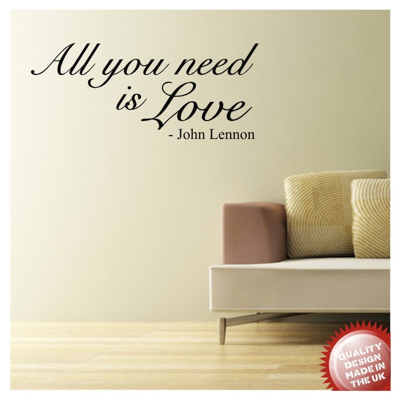 All you need is love vinyl wall decal sticker